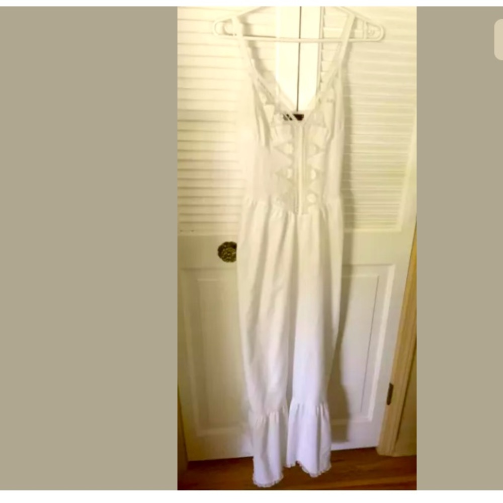 Vintage Cira Nightgown With Lace Trim White